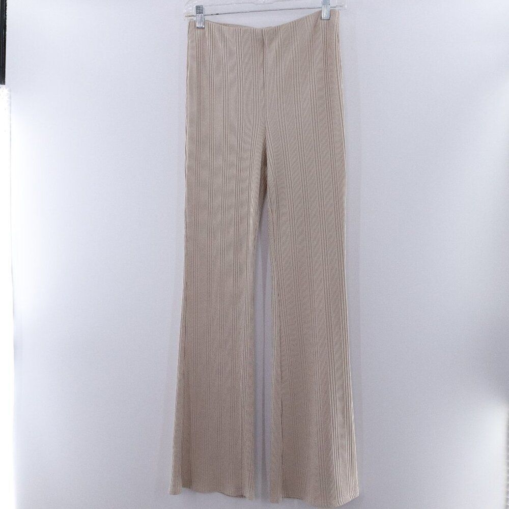 Elodie | Pull On Ribbed Knit Flare Pants Large